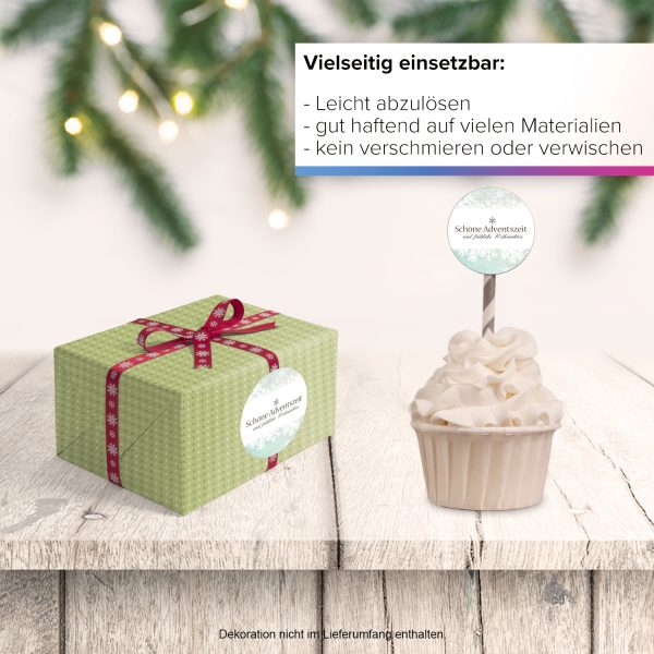 48 Weihnachtsaufkleber (Schöne Adventszeit) - für Geschenke zu Weihnachten / Sticker / Aufkleber / Etiketten / Geschenkaufkleber rund / Set – Bild 6
