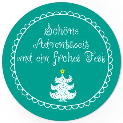 48 Weihnachtsaufkleber (Schöne Adventszeit / Frohes Fest) - für Geschenke zu Weihnachten / Sticker / Aufkleber / Etiketten / Geschenkaufkleber rund / Set