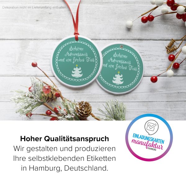 48 Weihnachtsaufkleber (Schöne Adventszeit / Frohes Fest) - für Geschenke zu Weihnachten / Sticker / Aufkleber / Etiketten / Geschenkaufkleber rund / Set – Bild 3