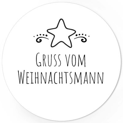 48 Weihnachtsaufkleber Gruß vom Weihnachtsmann - für Geschenke zu Weihnachten / Sticker / Aufkleber / Etiketten / Geschenkaufkleber rund / Set