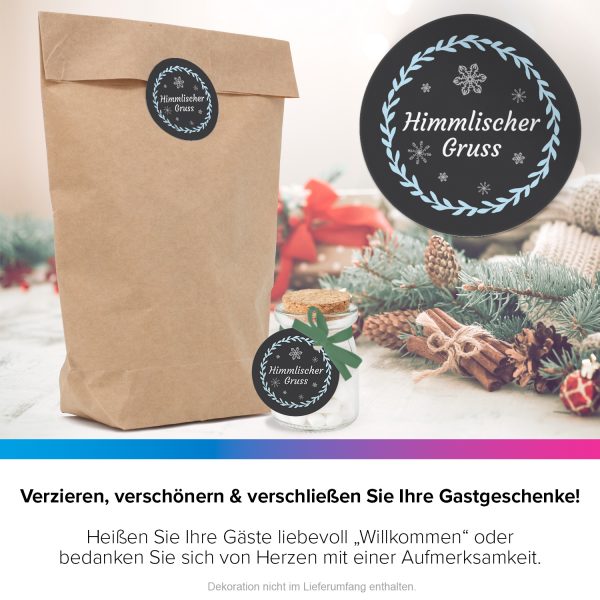 48 Weihnachtsaufkleber - Vintage modern mit Text - für Geschenke zu Weihnachten / Sticker / Aufkleber / Etiketten / Geschenkaufkleber rund / Set – Bild 4