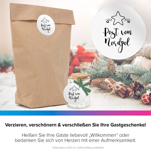 48 Weihnachtsaufkleber - Schick und Modern - für Geschenke zu Weihnachten / Sticker / Aufkleber / Etiketten / Geschenkaufkleber rund / Set – Bild 4