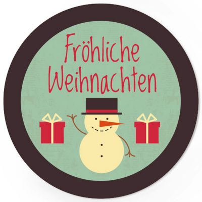 48 Weihnachtsaufkleber SCHNEEMANN / rund, ca. 4cm / Weihnachen / Adventskalender / Advent / Geschenke / Verpackung / Geschenkaufkleber rund / Set