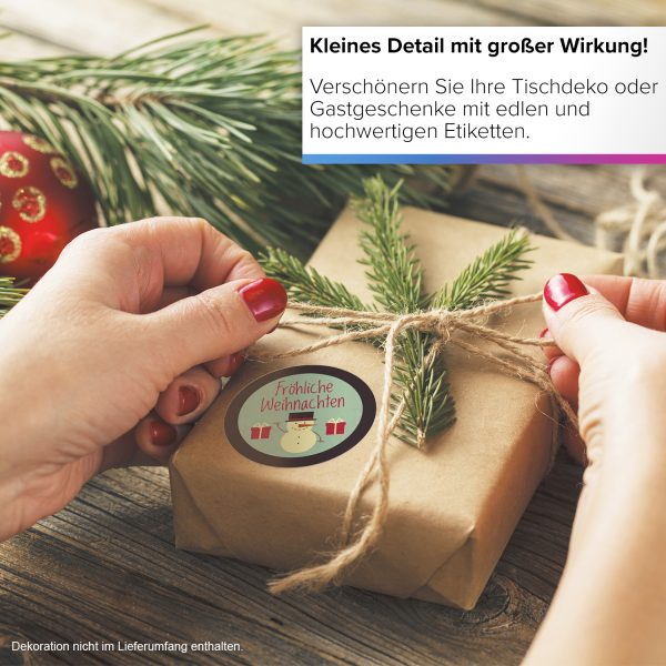 48 Weihnachtsaufkleber SCHNEEMANN / rund, ca. 4cm / Weihnachen / Adventskalender / Advent / Geschenke / Verpackung / Geschenkaufkleber rund / Set – Bild 5
