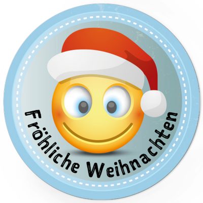 48 Weihnachtsaufkleber WEIHNACHTS-EMOJI / rund, ca. 4cm / Weihnachen / Adventskalender / Advent / Geschenke / Verpackung / Deko / Geschenkaufkleber  / Set