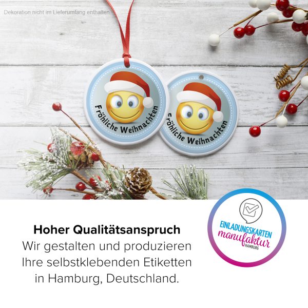 48 Weihnachtsaufkleber WEIHNACHTS-EMOJI / rund, ca. 4cm / Weihnachen / Adventskalender / Advent / Geschenke / Verpackung / Deko / Geschenkaufkleber  / Set – Bild 3
