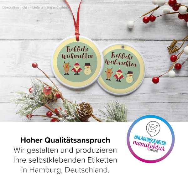 48 Weihnachtsaufkleber VINTAGE MOTIVE / rund, ca. 4cm / Weihnachen / Adventskalender / Advent / Geschenke / Verpackung / Deko / Geschenkaufkleber  / Set – Bild 3
