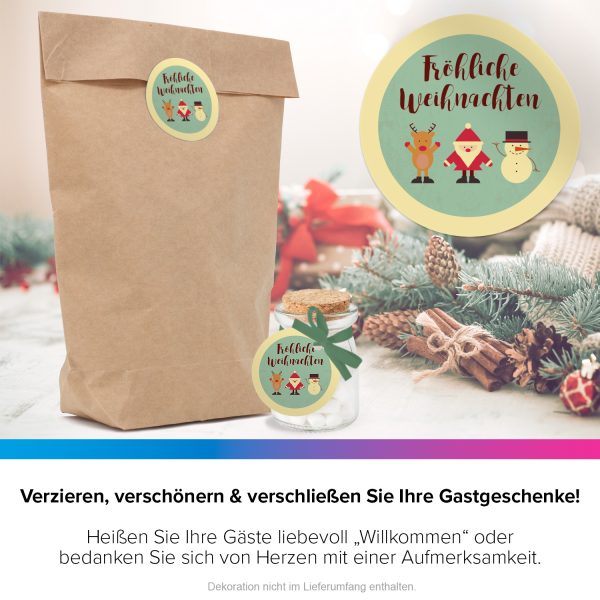 48 Weihnachtsaufkleber VINTAGE MOTIVE / rund, ca. 4cm / Weihnachen / Adventskalender / Advent / Geschenke / Verpackung / Deko / Geschenkaufkleber  / Set – Bild 4