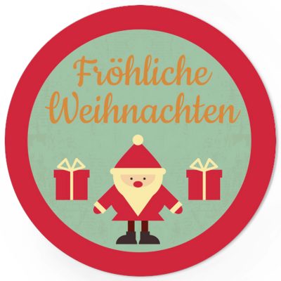 48 Weihnachtsaufkleber VINTAGE WEIHNACHTSMANN / rund, ca. 4cm / Weihnachen / Adventskalender / Advent / Geschenke / Verpackung / Deko / Geschenkaufkleber