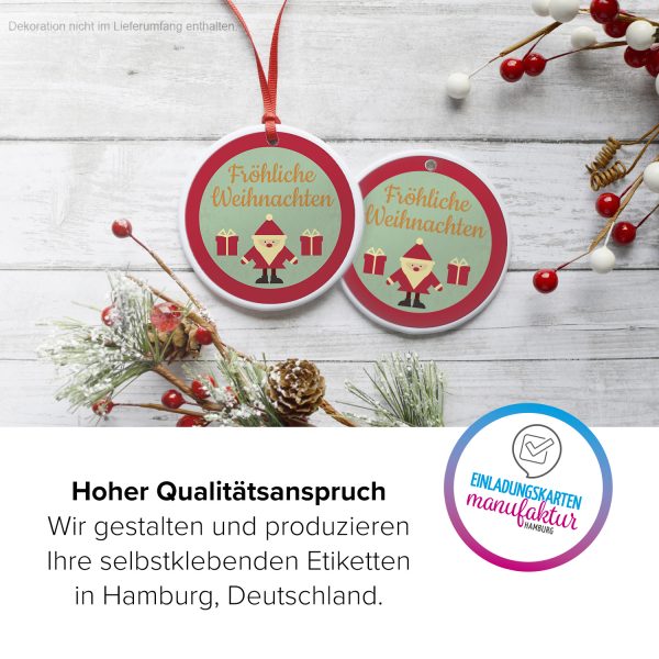 48 Weihnachtsaufkleber VINTAGE WEIHNACHTSMANN / rund, ca. 4cm / Weihnachen / Adventskalender / Advent / Geschenke / Verpackung / Deko / Geschenkaufkleber – Bild 3