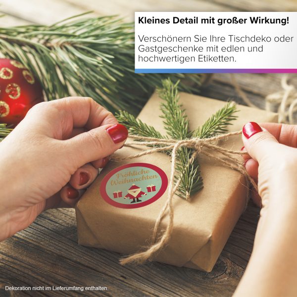 48 Weihnachtsaufkleber VINTAGE WEIHNACHTSMANN / rund, ca. 4cm / Weihnachen / Adventskalender / Advent / Geschenke / Verpackung / Deko / Geschenkaufkleber – Bild 5