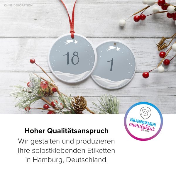 Adventskalender-Zahlen Aufkleber 1 bis 24 / Schneelandschaft / Etiketten / Sticker / Weihnachtskalender / Advent / Rund / DIY / zum Aufkleben – Bild 5