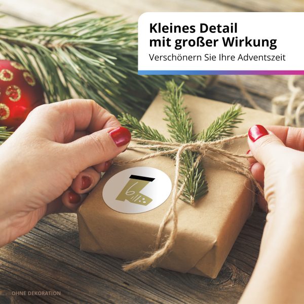 Adventskalender-Zahlen Aufkleber 1 bis 24 / Moderner Mix Schwarz Gelb / Etiketten / Sticker / Weihnachtskalender / Advent / Rund / DIY / zum Aufkleben – Bild 6