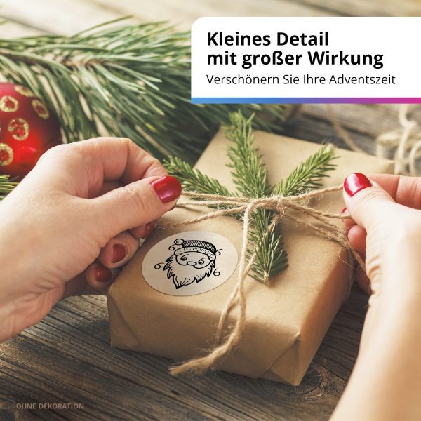 Adventskalender-Zahlen Aufkleber 1 bis 24 / Such Zahlen Zeichnungen / Etiketten / Sticker / Weihnachtskalender / Advent / Rund / DIY / zum Aufkleben – Bild 6