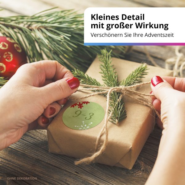 Adventskalender-Zahlen Aufkleber 1 bis 24 / Rechnen Mathe Aufgaben Mix Bunt / Etiketten / Sticker / Weihnachtskalender / Advent / Rund / DIY / zum Aufkleben – Bild 6
