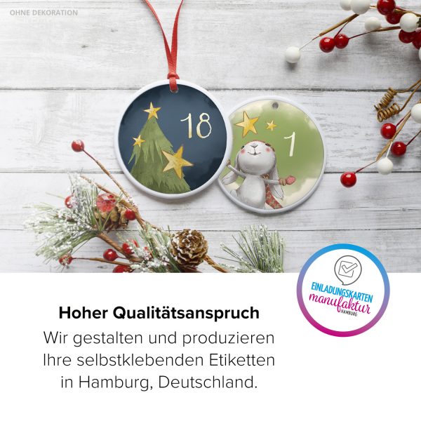 Adventskalender-Zahlen Aufkleber 1 bis 24 / Niedliche Zeichnungen Mix / Etiketten / Sticker / Weihnachtskalender / Advent / Rund / DIY / zum Aufkleben – Bild 5
