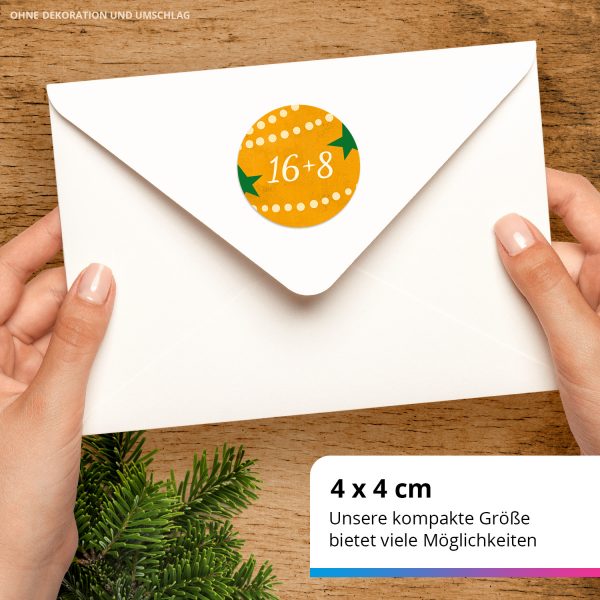 Adventskalender-Zahlen Aufkleber 1 bis 24 / Zahlen Rechnen Mathe Aufhaben rot gelb grün / Etiketten / Sticker / Weihnachtskalender / Advent / Rund / DIY / zum Aufkleben – Bild 3