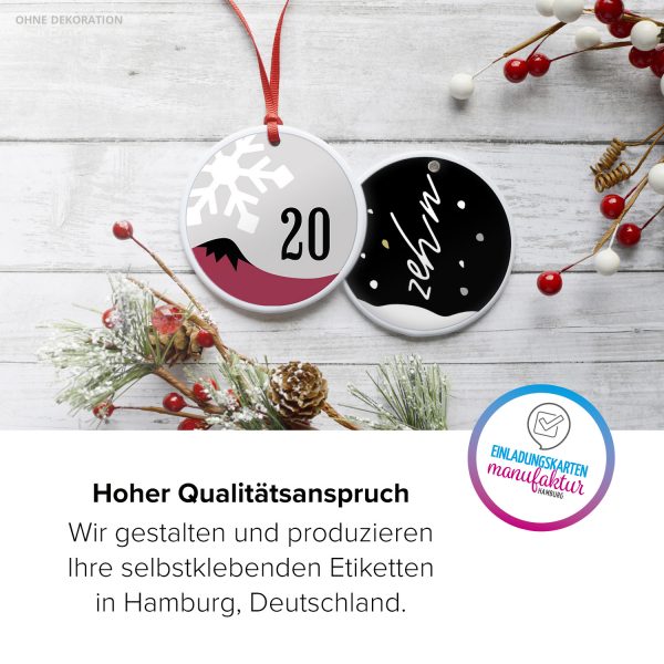 Adventskalender-Zahlen Aufkleber 1 bis 24 / Moderner Mix 2022 / Etiketten / Sticker / Weihnachtskalender / Advent / Rund / DIY / zum Aufkleben – Bild 5
