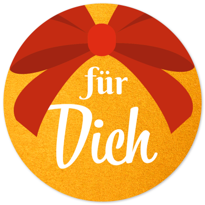 48 Geschenkaufkleber Weihnachten - FÜR DICH Schleife - Weihnachtsaufkleber Aufkleber für Geschenke Etiketten rund 4cm