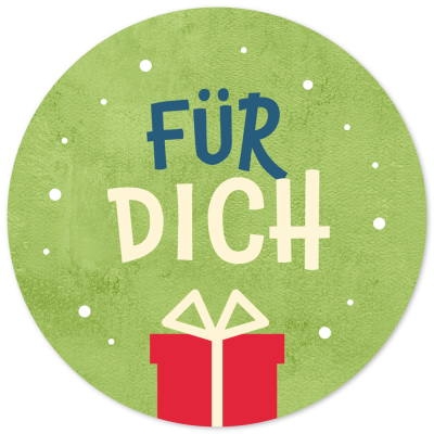 48 Geschenkaufkleber Weihnachten - FÜR DICH Geschenk grün - Weihnachtsaufkleber Aufkleber für Geschenke Etiketten rund 4cm