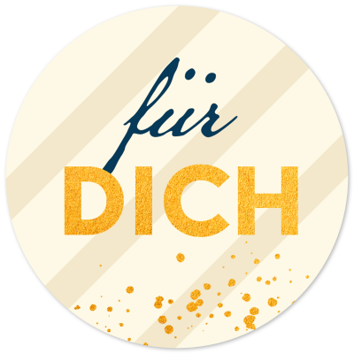 48 Geschenkaufkleber Weihnachten - FÜR DICH Streifen - Weihnachtsaufkleber Aufkleber für Geschenke Etiketten rund 4cm
