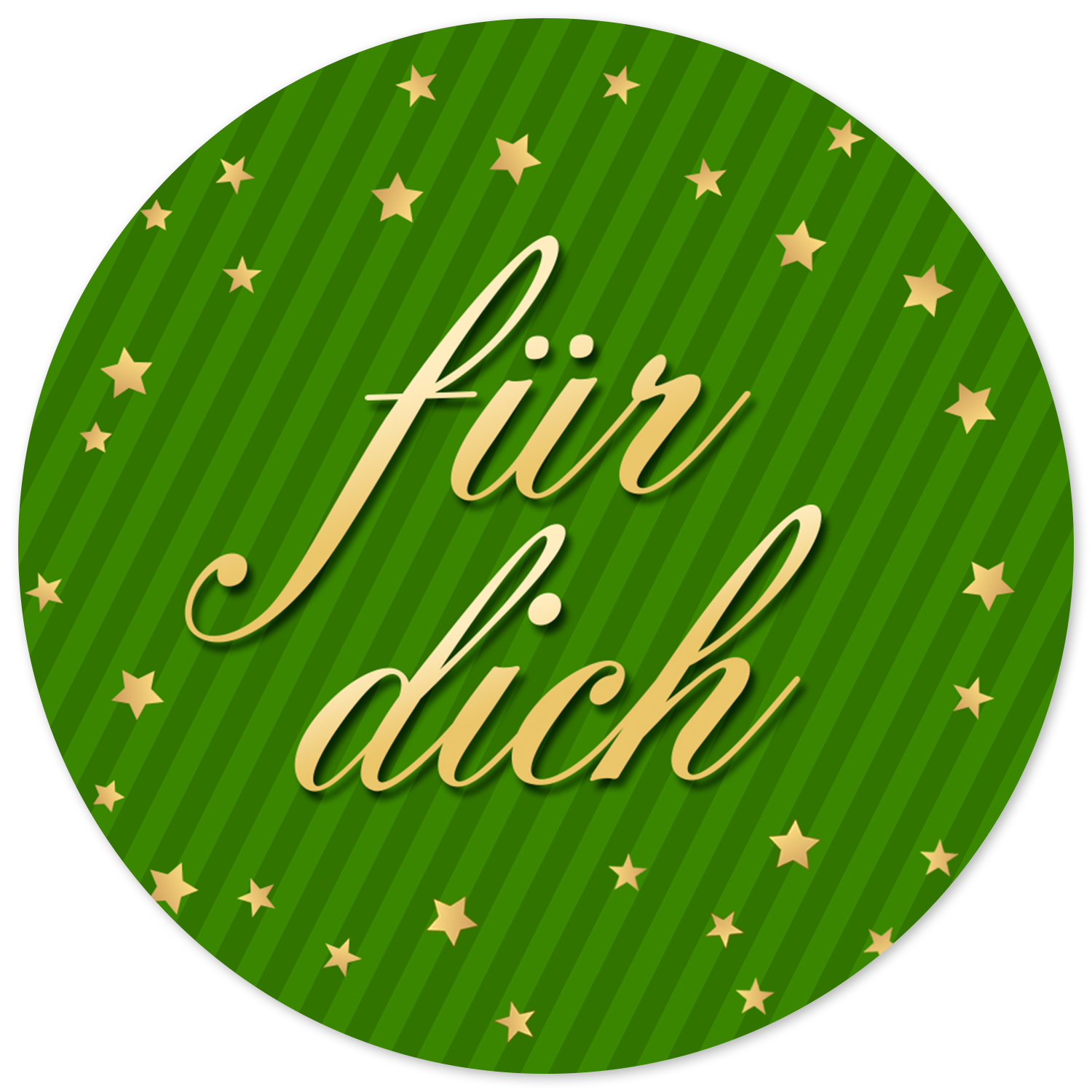 48 Geschenkaufkleber Weihnachten - FÜR DICH Elegant grün - Weihnachtsaufkleber Aufkleber für Geschenke Etiketten rund 4cm