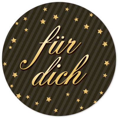 48 Geschenkaufkleber Weihnachten - FÜR Dich elegant blau - Weihnachtsaufkleber Aufkleber für Geschenke Etiketten rund 4cm