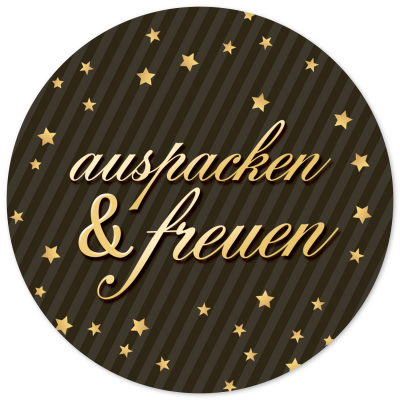 48 Geschenkaufkleber Weihnachten - AUSPACKEN UND FREUEN elegant blau - Weihnachtsaufkleber Aufkleber für Geschenke Etiketten rund 4cm