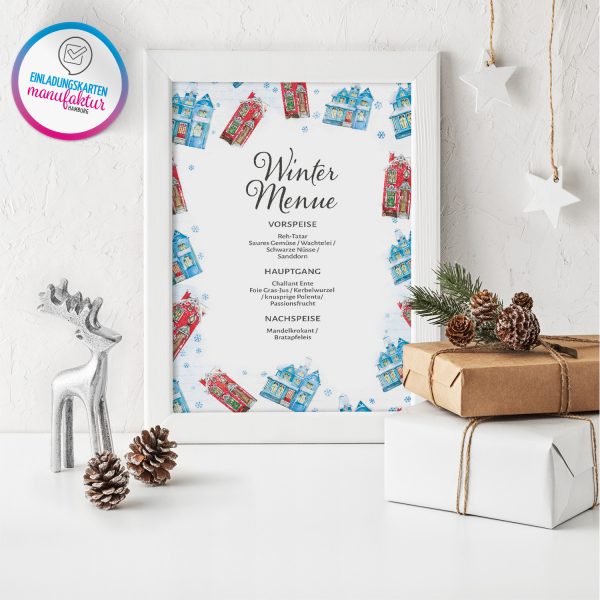 50 Blatt Weihnachtspapier (A4) | weihnachtliche Häuser | Motivpapier | edles Briefpapier Weihnachten | beidseitig weihnachtlich bedruckt – Bild 5