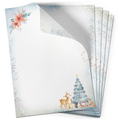 50 Blatt Briefpapier (A4) | Lovely Christmas  | Weihnachten Weihnachtspapier | edles Design Papier | beidseitig bedruckt | Bastelpapier