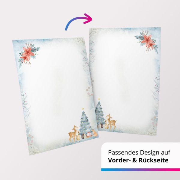 50 Blatt Briefpapier (A4) | Lovely Christmas  | Weihnachten Weihnachtspapier | edles Design Papier | beidseitig bedruckt | Bastelpapier – Bild 5