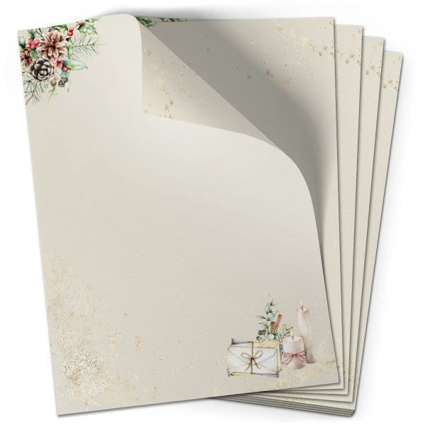 50 Blatt Briefpapier (A4) | Vintage Christmas  | Weihnachten Weihnachtspapier | edles Design Papier | beidseitig bedruckt | Bastelpapier