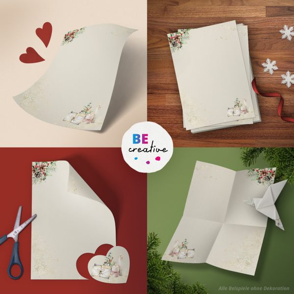 50 Blatt Briefpapier (A4) | Vintage Christmas  | Weihnachten Weihnachtspapier | edles Design Papier | beidseitig bedruckt | Bastelpapier – Bild 2