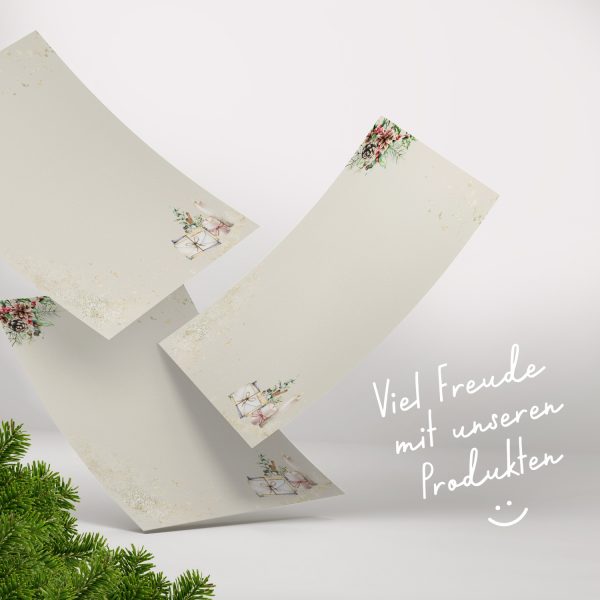 50 Blatt Briefpapier (A4) | Vintage Christmas  | Weihnachten Weihnachtspapier | edles Design Papier | beidseitig bedruckt | Bastelpapier – Bild 7