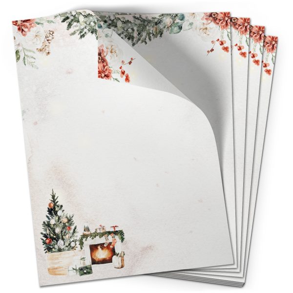 50 Blatt Briefpapier (A4) | Hygge Aquarell Christmas  | Weihnachten Weihnachtspapier | edles Design Papier | beidseitig bedruckt | Bastelpapier