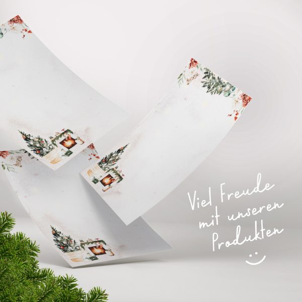50 Blatt Briefpapier (A4) | Hygge Aquarell Christmas  | Weihnachten Weihnachtspapier | edles Design Papier | beidseitig bedruckt | Bastelpapier – Bild 7
