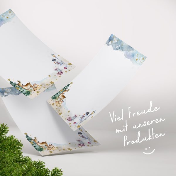 50 Blatt Briefpapier (A4) | Winter Wunderland  | Weihnachten Weihnachtspapier | edles Design Papier | beidseitig bedruckt | Bastelpapier – Bild 7