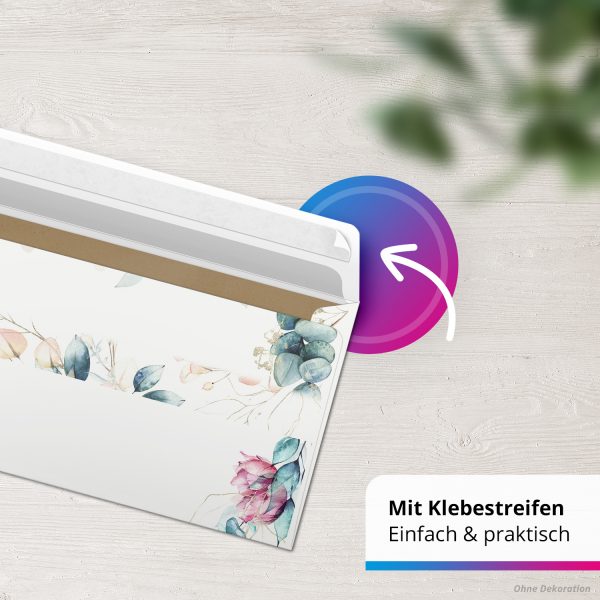 10 Briefpapier und Briefumschlag SET | Romantisch Blumen Modern | Papier und Umschlag mit Design-Motiv bedruckt | 90 g/m² – Bild 7