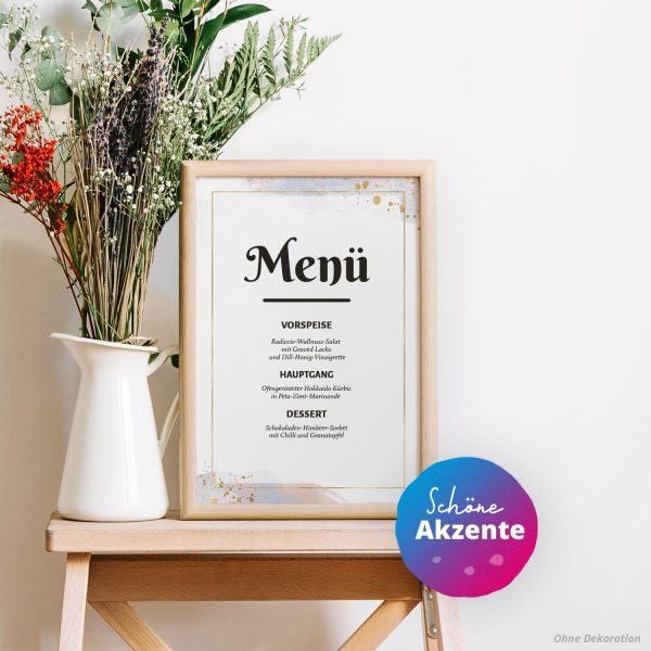 10 Briefpapier und Briefumschlag SET | Aquarell Gold-Look | Papier und Umschlag mit Design-Motiv bedruckt | 90 g/m² – Bild 4