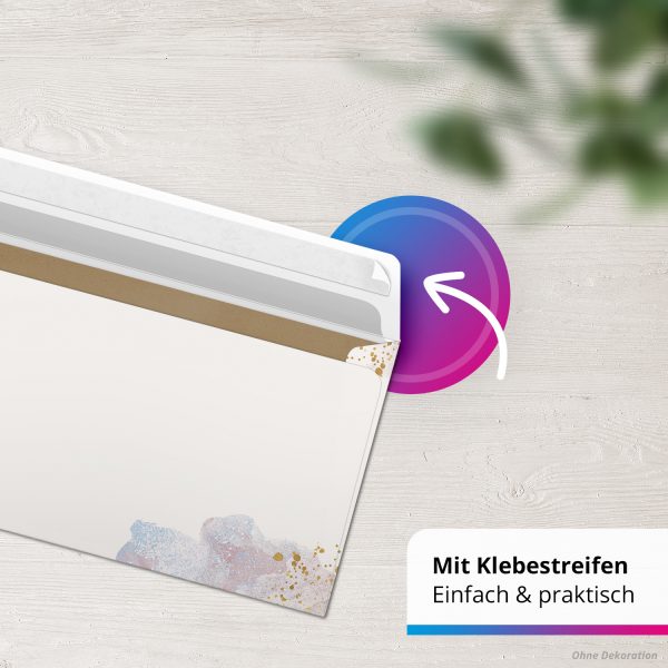 10 Briefpapier und Briefumschlag SET | Aquarell Gold-Look | Papier und Umschlag mit Design-Motiv bedruckt | 90 g/m² – Bild 7