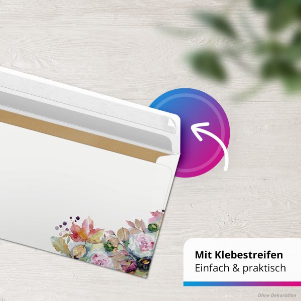10 Briefpapier und Briefumschlag SET | Herbstblumen Blumen Romantisch | Papier und Umschlag mit Design-Motiv bedruckt | 90 g/m² – Bild 7