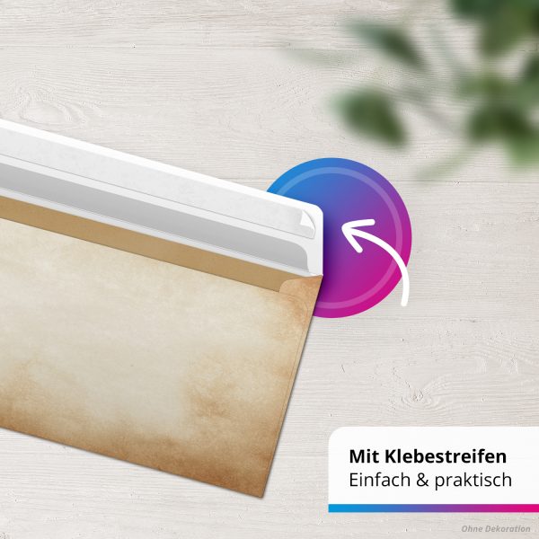 10 Briefpapier und Briefumschlag SET | Vintage Shabby Chic Retro Braun Beige | Papier und Umschlag mit Design-Motiv bedruckt | 90 g/m² – Bild 7