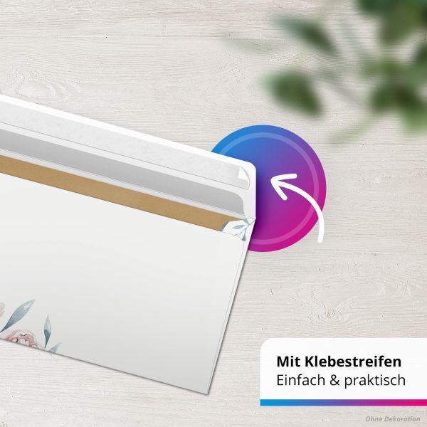 10 Briefpapier und Briefumschlag SET | Wildrose Blumen Romantisch | Papier und Umschlag mit Design-Motiv bedruckt | 90 g/m² – Bild 7