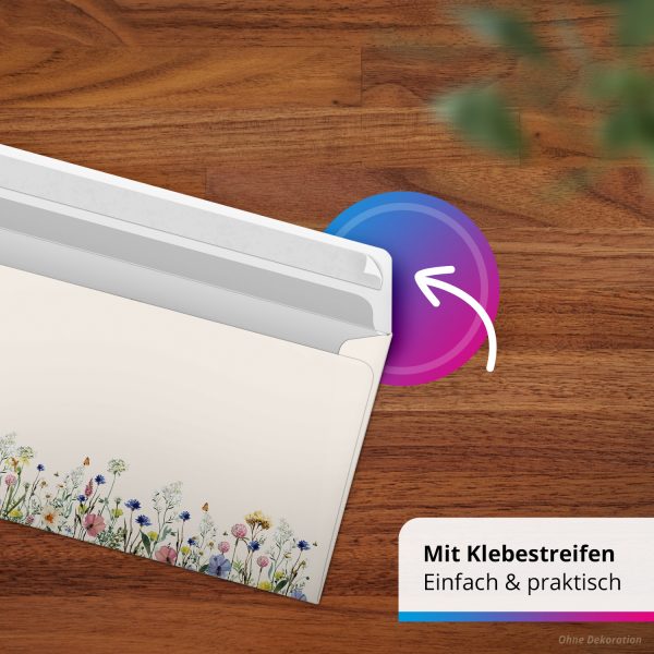 10 Briefpapier und Briefumschlag SET | Aquarell Modern edel | Papier und Umschlag mit Design-Motiv bedruckt | 90 g/m² – Bild 7