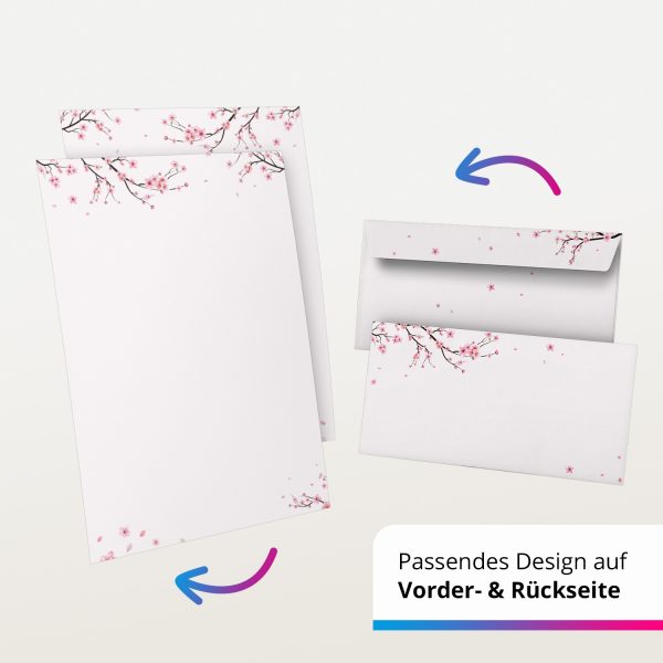 10 Briefpapier und Briefumschlag SET | Aquarell Modern edel | Papier und Umschlag mit Design-Motiv bedruckt | 90 g/m² – Bild 5