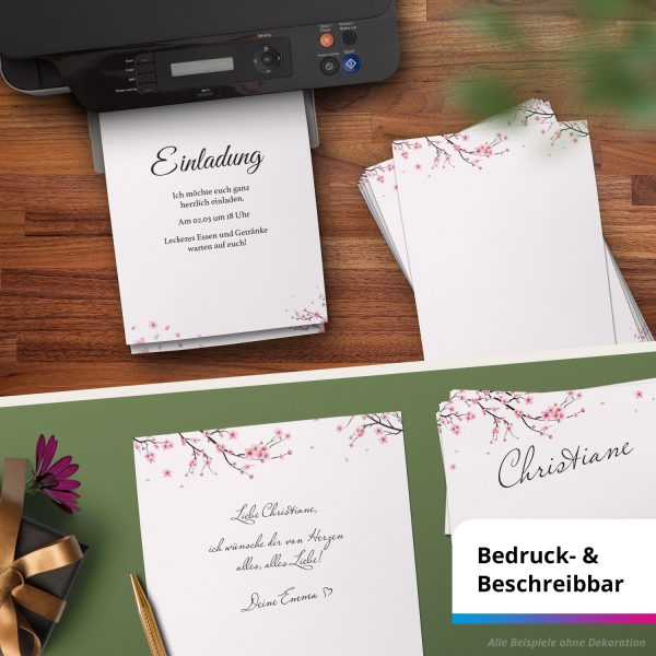 10 Briefpapier und Briefumschlag SET | Aquarell Modern edel | Papier und Umschlag mit Design-Motiv bedruckt | 90 g/m² – Bild 6