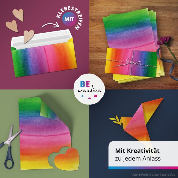 10 Briefpapier und Briefumschlag SET | Aquarell Modern edel | Papier und Umschlag mit Design-Motiv bedruckt | 90 g/m² – Bild 3