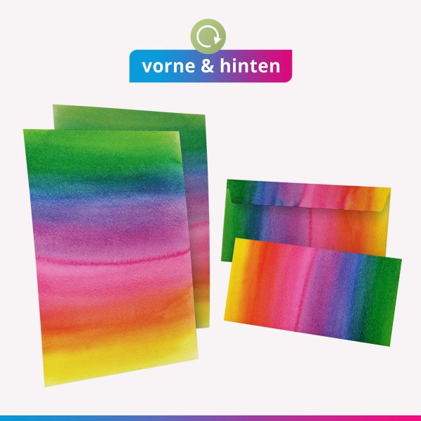 10 Briefpapier und Briefumschlag SET | Aquarell Modern edel | Papier und Umschlag mit Design-Motiv bedruckt | 90 g/m² – Bild 5