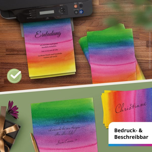 10 Briefpapier und Briefumschlag SET | Aquarell Modern edel | Papier und Umschlag mit Design-Motiv bedruckt | 90 g/m² – Bild 7