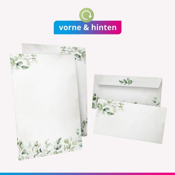 10 Briefpapier und Briefumschlag SET | Aquarell Modern edel | Papier und Umschlag mit Design-Motiv bedruckt | 90 g/m² – Bild 5